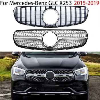 4 вида Обновление для Mercedes GLC X253 C253 2015 2016 2017 2018 2019 Передний бампер автомобиля Передняя решетка радиатора Боль в решетке капота Авто