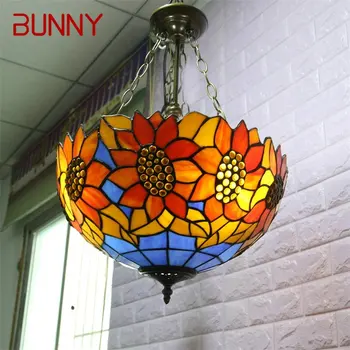 BUNNY Tiffany Подвесной светильник Современные светодиодные светильники для подсолнуха для домашней столовой