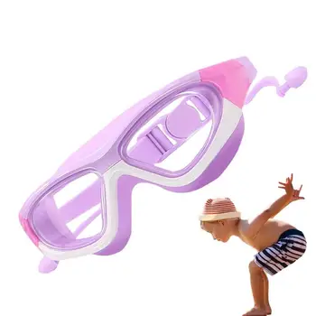 Детские очки для плавания Удобные детские очки с берушами Удобные противотуманные очки для плавания с четким зрением для детей в возрасте от 6 до 14 лет