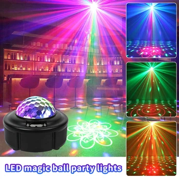 WUZSTA LED Беспроводные Bluetooth-проекторы Двойной рупор Диско-шар Лазерный свет УФ-освещение для вечеринок Украшение Караоке Фестиваль Свадьба