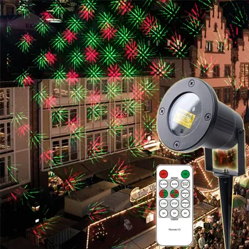 Движущаяся звезда Лазерный Проектор Лампы с Дистанционным Красным и Зеленым Рождественским Лазерным Светом Вечеринка Сценический Свет Открытый Сад Газон Лазерная Лампа