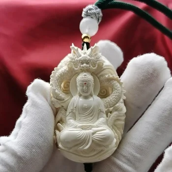 Натуральный мамонт ручной работы Вайрочана Патрон Святой Кулон Бренд Мужчины и Женщины Молитесь Будда Будда
