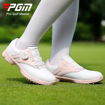 PGM Обувь для гольфа Женская водонепроницаемая вращающаяся пряжка Спортивная обувь с защитой от бокового скольжения Женская обувь для гольфа