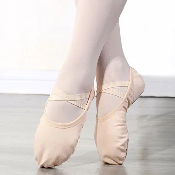 Балетная обувь для девочек Женские балетные туфли с мягкой подошвой Балетная обувь для девочек Детская балерина Танцевальная обувь Холст Танцевальные тапочки