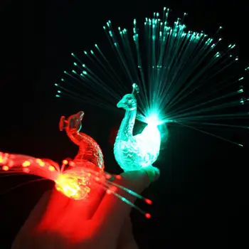Павлин Палец Свет Светится В Темноте Детская Игрушка Светящееся Украшение Свет Вспышка Светодиодная Лампа Звезды Сияют Детские Интеллектуальные Игрушки