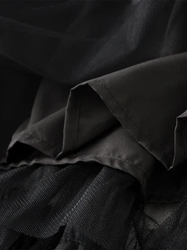 Женская кружевная сетчатая юбка с высокой талией Вышитая юбка из тюля с высокой талией Женская юбка из тюля