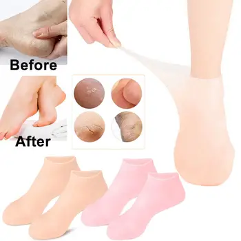1 пара носки для ухода за ногами SPA Силиконовый увлажняющий гель для защиты от трещин Носки Отшелушивающий омолаживающий уход за кожей Эластичный пляжный носок