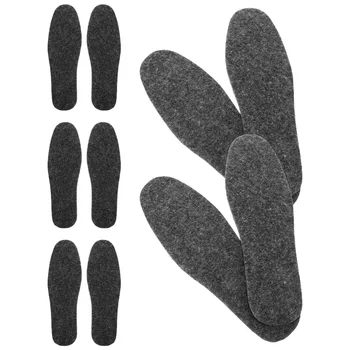 5 пар шерстяных стелек Стельки для валенок Вкладыши для женщин Дышащие теплые вставки Обувные накладки и