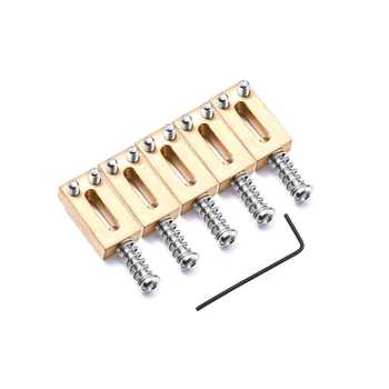 6 шт. Электрогитара Single Shake Tremolo Bridge String Code, нижняя струнная планка Прессинг String Code для Fender, серебристый