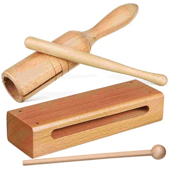 2 комплекта деревянных брусков и ручных ламповых ударных инструментов с молоточками Учебный инструмент