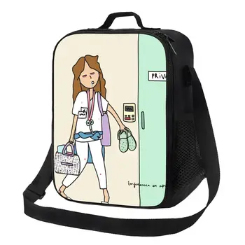 Enfermera en apuros Doctor Nurse Термоизолированная сумка для ланча Контейнер для обеда на открытом воздухе Кемпинг Путешествия Хранение Bento Food Box