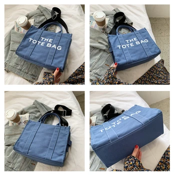 Женская сумка Новый корейский стиль Простая мода Сумка-мессенджер Художественная сумка с принтом на букву Холщ Сумка через плечо для женщин