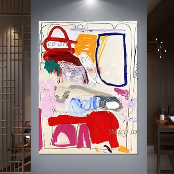 красочные абстрактные картины ручной работы на холсте настенная живопись оптом 3d картин безрамный офис современный декор
