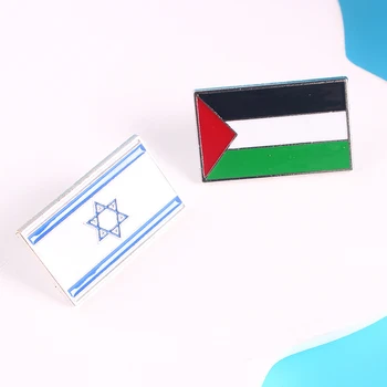  Национальный флаг Палестины Булавки Хрусталь Эпоксидный металл Эмаль Значок Краска Брошь Сувенирный костюм Личность Памятные подарки