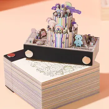 3D Блокнот Бумага Will Earth 3D Календарь на 2024 год 3D Заметка Рождественские заметки Офисы Блокнот из бумаги Блок Подарок на день рождения Заметки 3D DIY Блокнот