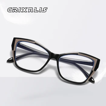 CRIXALIS Модные очки кошачий глаз с защитой от синего света Женские роскошные дизайнерские очки Женские оптические оправы Famale UV400