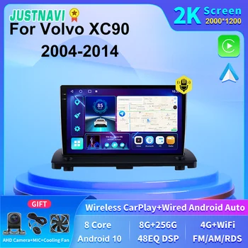 JUSTNAVI 2K Screen 4G LTE GPS Autotadio Навигационное мультимедийное автомобильное мультимедийное головное устройство для Volvo XC90 2004 2005 2006 2007 2008 - 2014 RDS