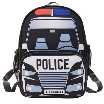 2023 Детские школьные сумки Модная маленькая полицейская машина Школьная сумка для мальчиков и девочек Корейская мода Рюкзак для закусок в детском саду