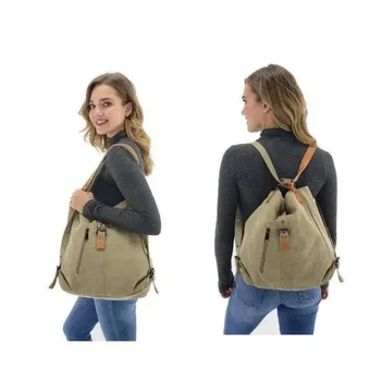 Корейский модный холст для отдыха Многофункциональный женский рюкзак для путешествий (может быть через плечо) Застежка-молния