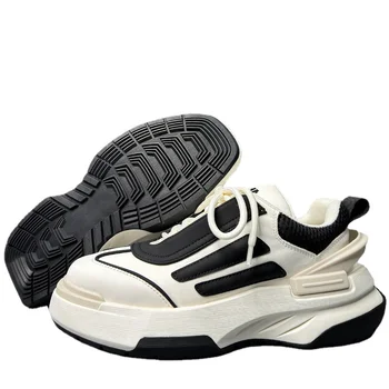 Европейская/американская панда Тренды Обувь для мужчин Обувь для увеличения роста Дизайн Натуральная кожа Спортивная повседневная обувь с толстой подошвой