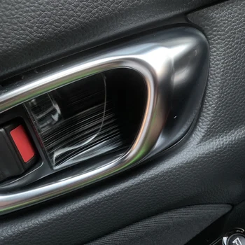 Для 2022-2024 Honda Civic Metal Anti Scratch Внутренняя дверная ручка Отделка крышки Наклейки Стайлинг автомобиля