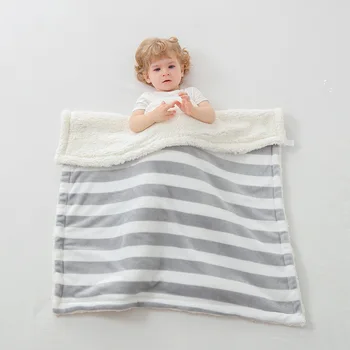 Детские одеяла Овечий флис Пеленание для новорожденных Зимнее теплое одеяло для детской кроватки Одеяло для ворса