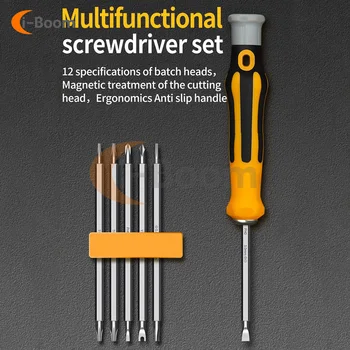  6 в 1 набор отверток съемный двухголовочный шуруповерт магнитная бита противоскользящая ручка ручные инструменты для домашнего обслуживания инструмент