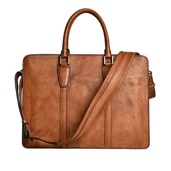  винтажный высококачественный мужской портфель из натуральной кожи бизнес-сумка для ноутбука роскошная сумка из воловьей кожи офисные сумки-мессенджеры