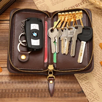 PU кожаный брелок для ключей мужчины женщины держатель ключей органайзер сумка сплит авто сумка для ключей кошелек домработница чехол для ключей мини-карты сумки