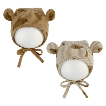 K1MA Стильная детская шапочка с прекрасным дизайном медведя Удобная легкая шапочка для новорожденных