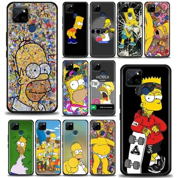 Забавный чехол для телефона Homer S-Simpsons Anime для Realme 9 9I 8 8I 7 7I 6 5 C17 6S 5I 5S 6I Pro Narzo 4G 5G Черная мягкая обложка Funda