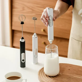 Беспроводной электрический вспениватель молока Взбиватель яиц USB Перезаряжаемый ручной кофе-блендер Молочный шейкер Миксер Пенообразователь Пищевой блендер