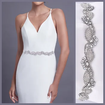 S17 Сверкающие свадебные пояса со стразами Блестящие аксессуары для свадеб Невесты Дамские пояса для платьев Бриллиантовый пояс