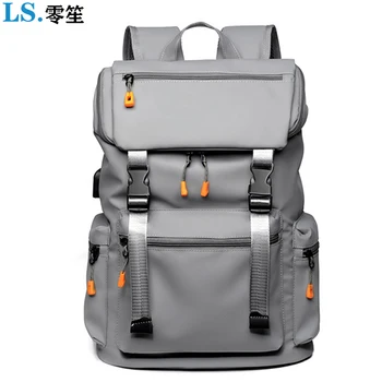 Travel 15,6-дюймовый мужской рюкзак для ноутбука Mochila Бизнес-рюкзак с USB-портом для зарядки Подарки для мужчин и женщин Брызгозащищенный нейлон