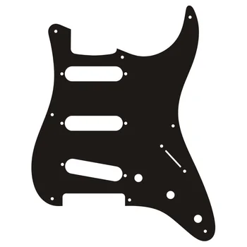 Запчасти для гитары Pleroo - Для изготовленных на заказ 57' 8 отверстий для винтов Standard St SSS Гитарный медиатор Scratch Plate толщиной 1,5 мм, 1 слой черного