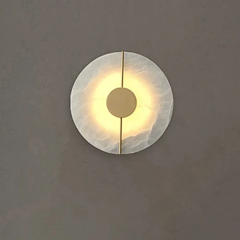 Современный светодиодный мрамор 7 Вт Креативный круглый декоративный свет Европейская роскошная гостиная спальня прикроватная отель коридор белый настенный светильник