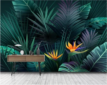 beibehang Настраиваемая мода шелк papel de parede 3d обои HD абстрактное растение тропический лес банановый лист фон для гостиной