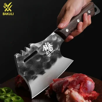 BAKULI Нож для разделки костей, утолщенный и утяжеленный специальный нож, бытовой нож для разделки, острый нож для измельчения