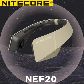 NITECORE NEF20 Портативный вентилятор с висячей шеей Безлопастной безлопастной вентилятор без шеи Кемпинг Рыбалка Спорт USB-C Перезаряжаемый шейный обод Воздухоохладитель