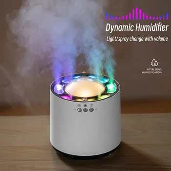 800 мл Творческий динамический туманный увлажнитель воздуха с красочным светодиодным светом Тяжелый туман для домашней комнаты 6 форсунок Ультразвуковой USB Ароматический диффузор