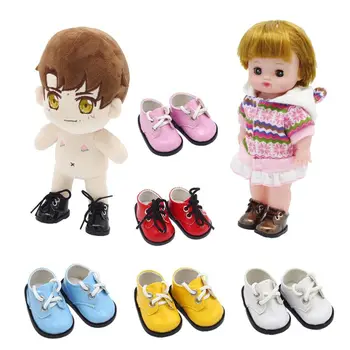 Подарочная мини-кукольная обувь Американская кукла Кукла ручной работы Бандажная обувь Аксессуары для куклы Кукла Яркая кожаная обувь Кукла Причинно-следственная обувь