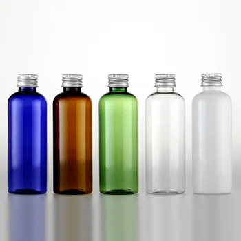 50 шт. X100 мл прозрачные пустые пластиковые бутылки с алюминиевыми крышками для упаковки косметики контейнеры для путешествий ПЭТ-бутылка для жидкости