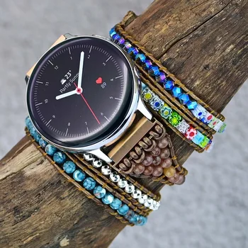 Цветочный браслет для часов Samsung 22 мм 20 мм Женщины Мужчины Ремешок Ручной работы Волнистый DIY Cool Band Для Fossil Fossil Гибридные смарт-часы HR
