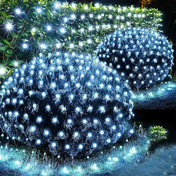 2X3M 3X3M 4.5X1.5M Светодиодные сетчатые гирлянды На открытом воздухе Рождественский сетчатый занавес Гирлянды Fairy Light для вечеринки Свадебное дерево Кусты Декор