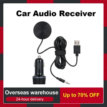 AUKEY Беспроводной аудиоресивер Автомобильный комплект BT 5.1 Адаптер преобразователя с 2-портовым USB Автомобильное зарядное устройство для автомобиля с выходным разъемом 3,5 мм