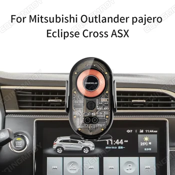 Механический прозрачный держатель для мобильного телефонаДля Mitsubishi Outlander pajero Eclipse Cross ASX Кронштейн для беспроводной зарядки