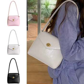 Женская летняя сумка-ведро Сумка из искусственной кожи Однотонная сумка через плечо для покупок