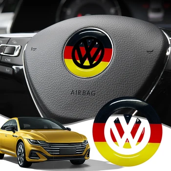 Наклейки на отделку руля автомобиля Наклейка в стиле немецкого флага для VW Golf 6 7 Polo 9N Passat B7 Tiguan Touran Magotan Lavida Scirocco
