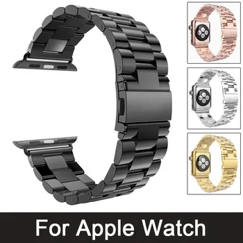 Для Apple Watch Ремешок 42 мм 44 мм Браслет из нержавеющей стали с пряжкой Адаптер для Apple iWatch 4 3 2 1 Ремешок для часов 38 мм 40 мм