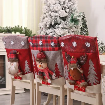  Новый высококачественный Navidad Рождественский чехол для стула Санта-Клауса Рождественские украшения для домашнего ужина Украшение Новый год 2024